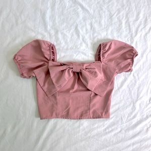 Zara pink bow top